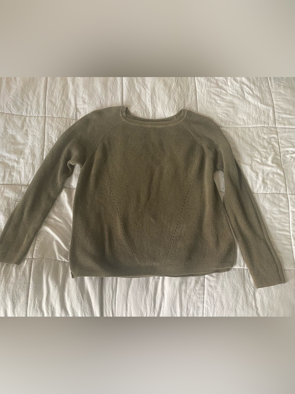 attention Olive Green Crewneck Knit Sweater